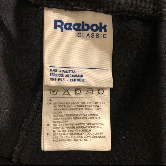 Reebok Classic Sweat Pants Mens Size Medium Black and White - Picture 8 of 8